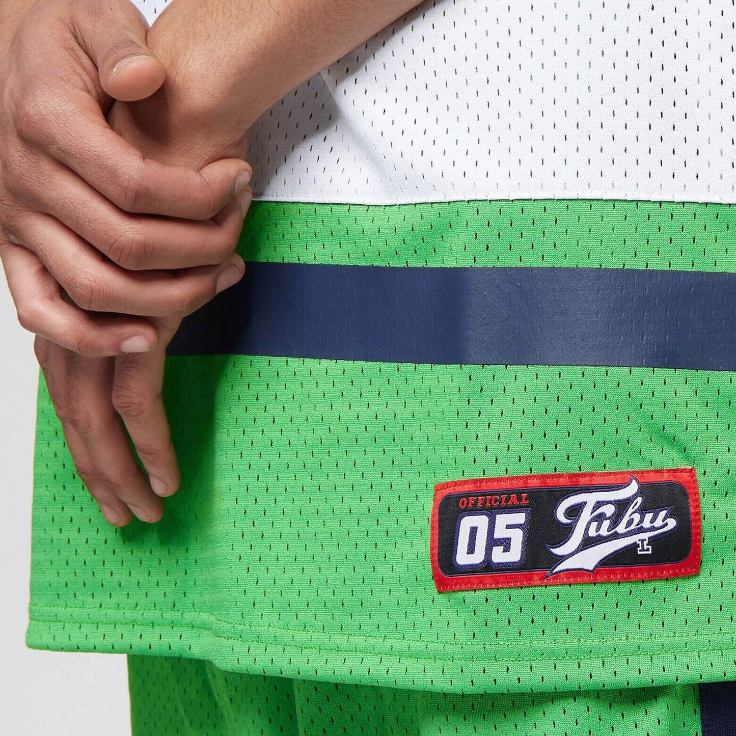 FUBU Varsity Mesh Tee green/navy/white