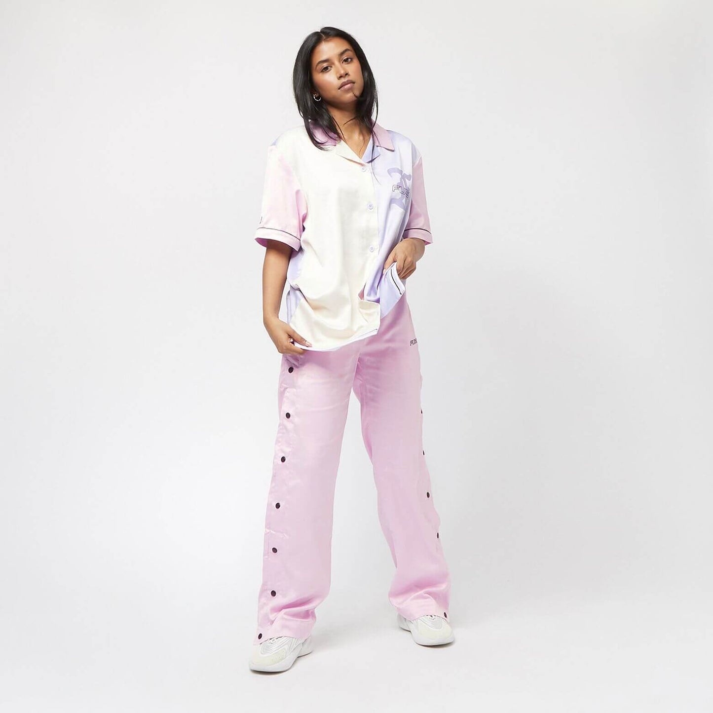 FUBU Corporate Satin Track Pants rose