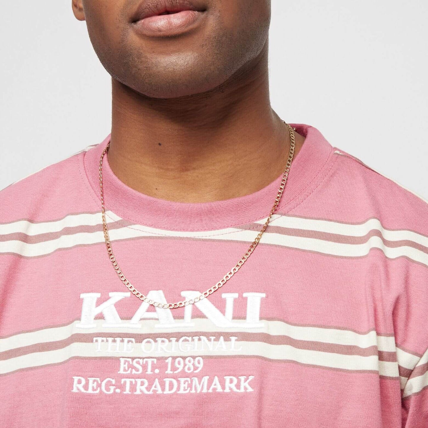 Karl Kani Retro Stripe Tee rose/brown/light sand