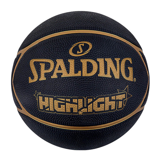 Spalding Spalding Highlight Black/Gold Sz7 Rubber Basketball