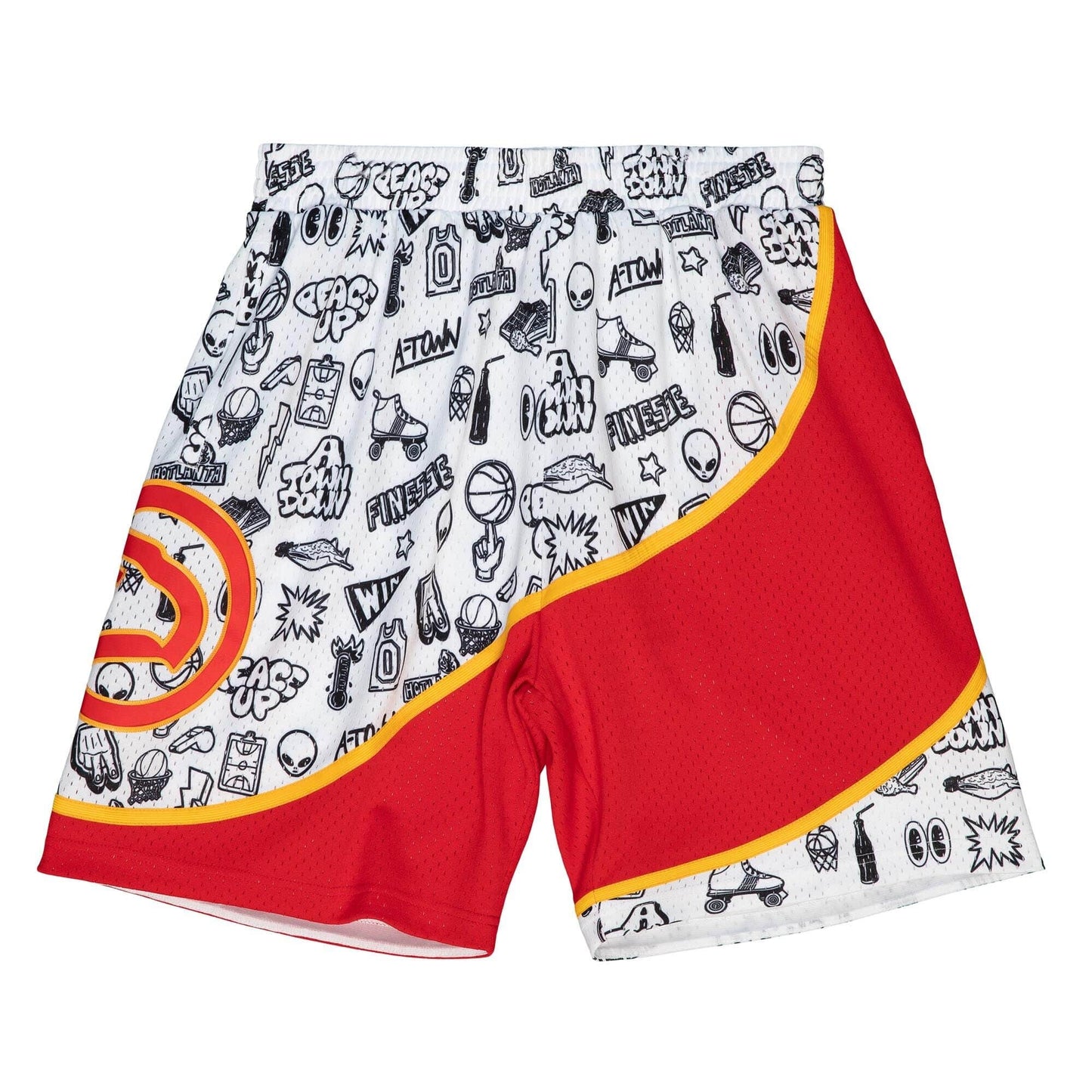 Basketbalové šortky Mitchell & Ness NBA Doodle Swingman Shorts ATLANTA HAWKS  Biele