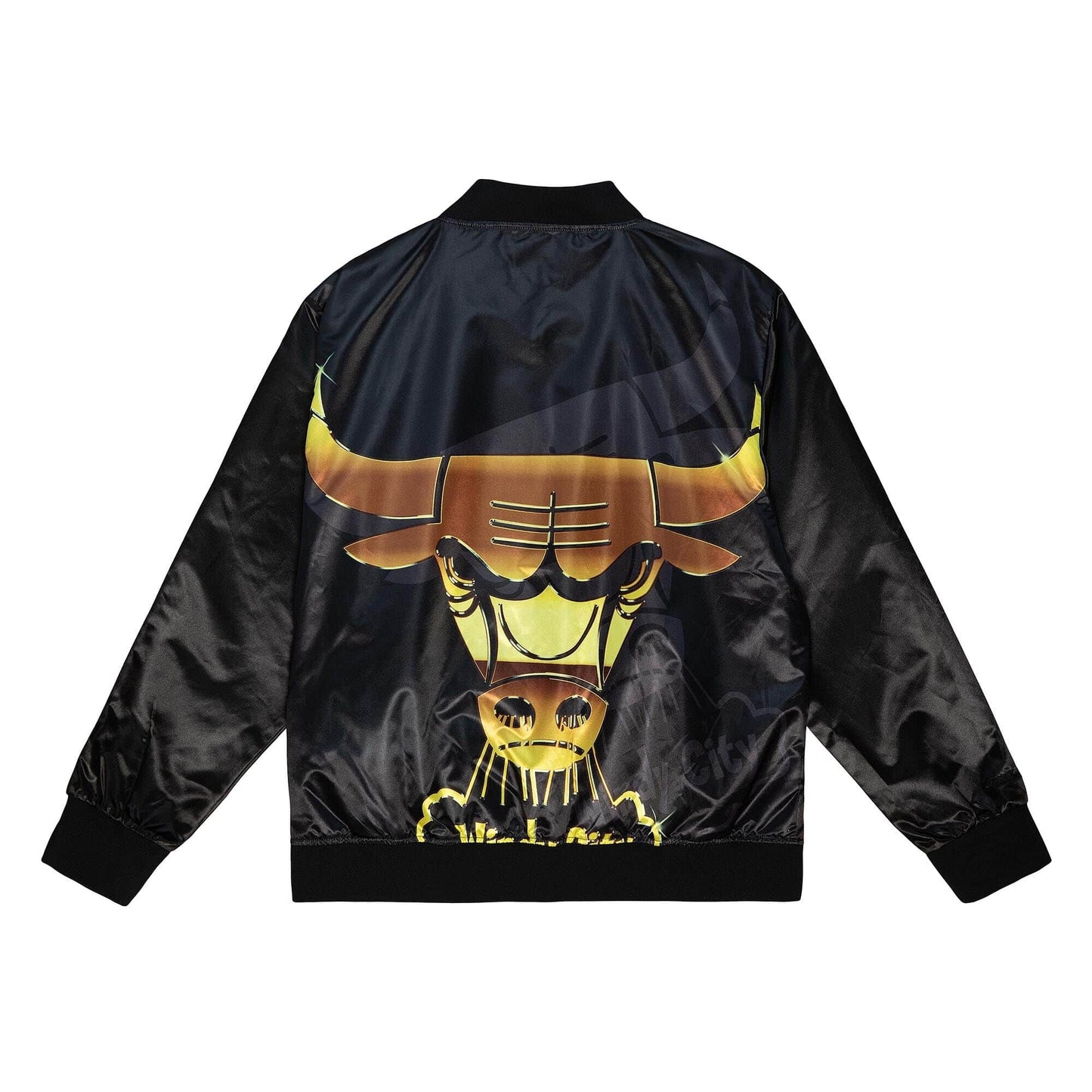 Bunda Mitchell & Ness NBA Big Face 4.0 Satin Jacket Chicago Bulls čierna