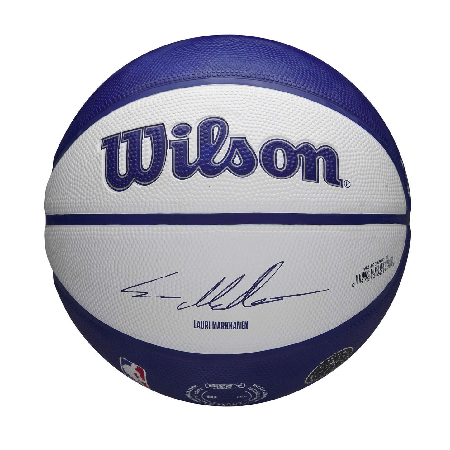 WILSON NBA PLAYER LOCAL BSKT MARKKANEN White/Navy (sz. 7)