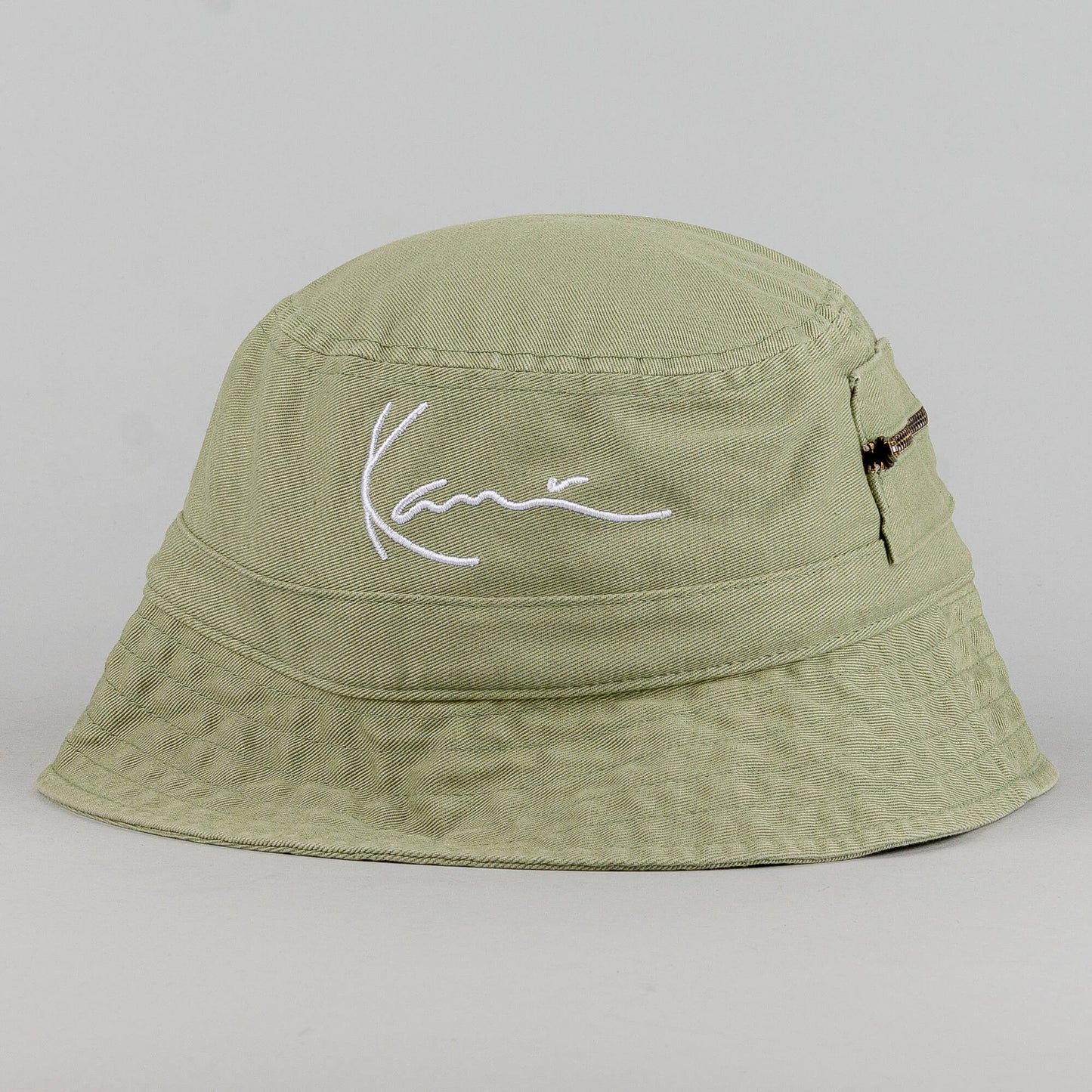 Karl Kani KK Signature Washed Zip Bucket Hat dark mint