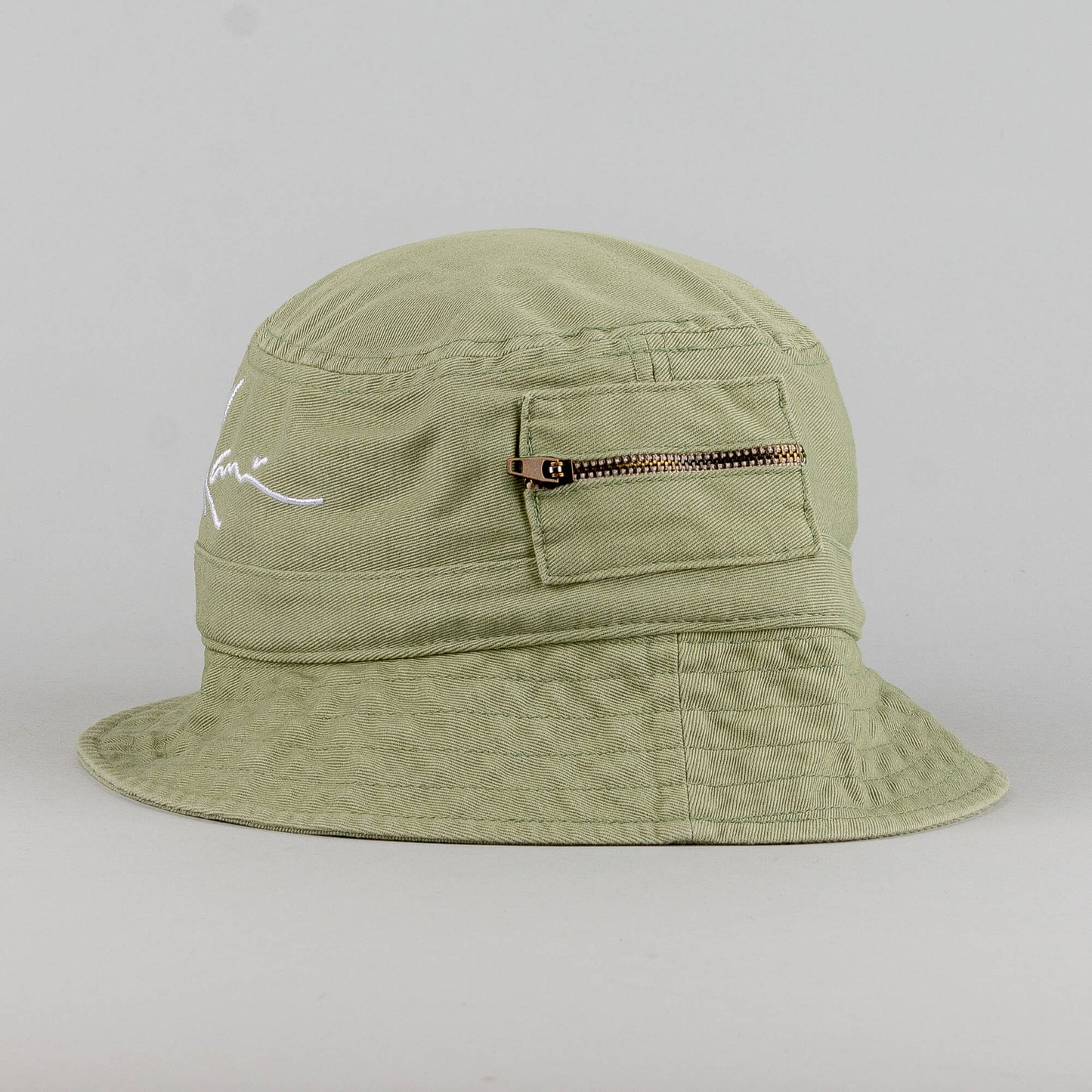 Karl Kani KK Signature Washed Zip Bucket Hat dark mint