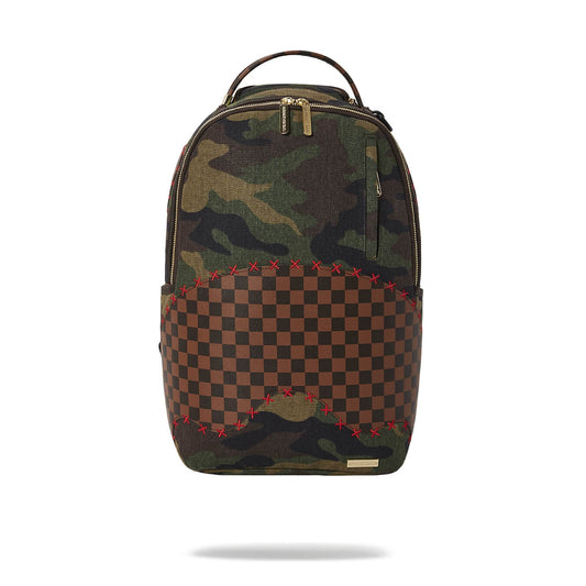 Sprayground Shark Shape Check Backpack Camo