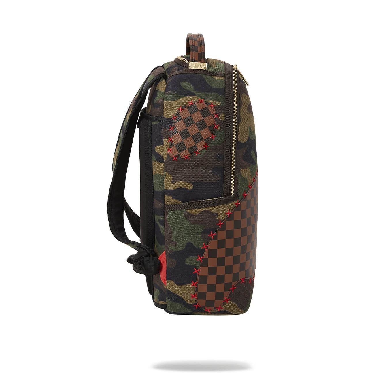 Sprayground Shark Shape Check Backpack Camo