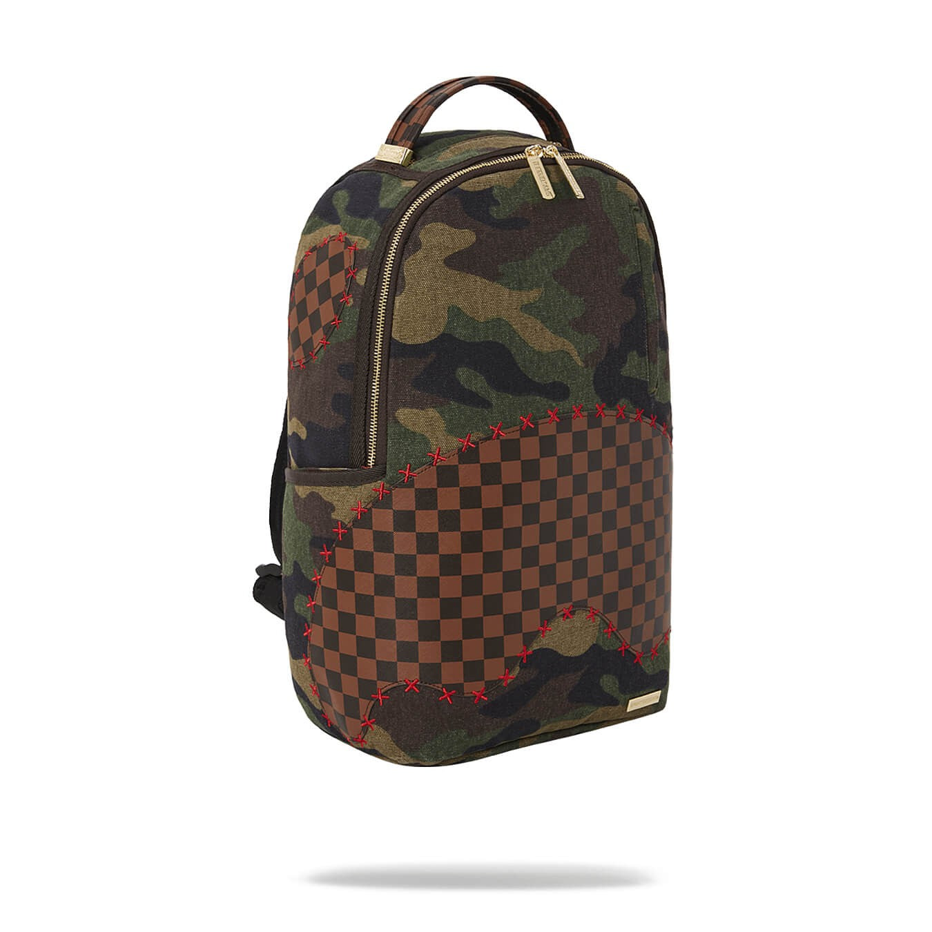 Sprayground Shark Shape Check Backpack Camo