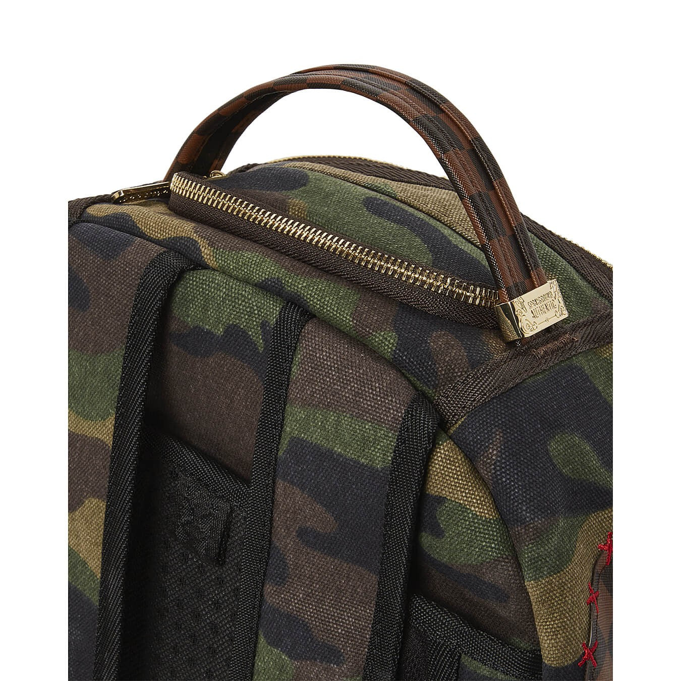 Sprayground Shark Shape Check Backpack Camo