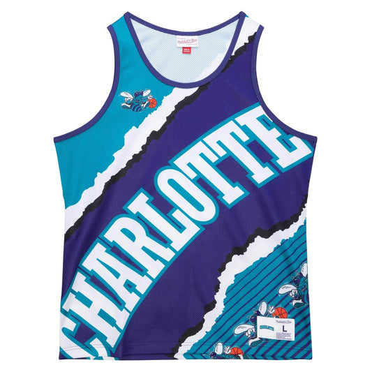 Mitchell & Ness NBA Jumbotron 2.0 Sublimated Tank CHARLOTTE HORNETS PURPLE / TEAL