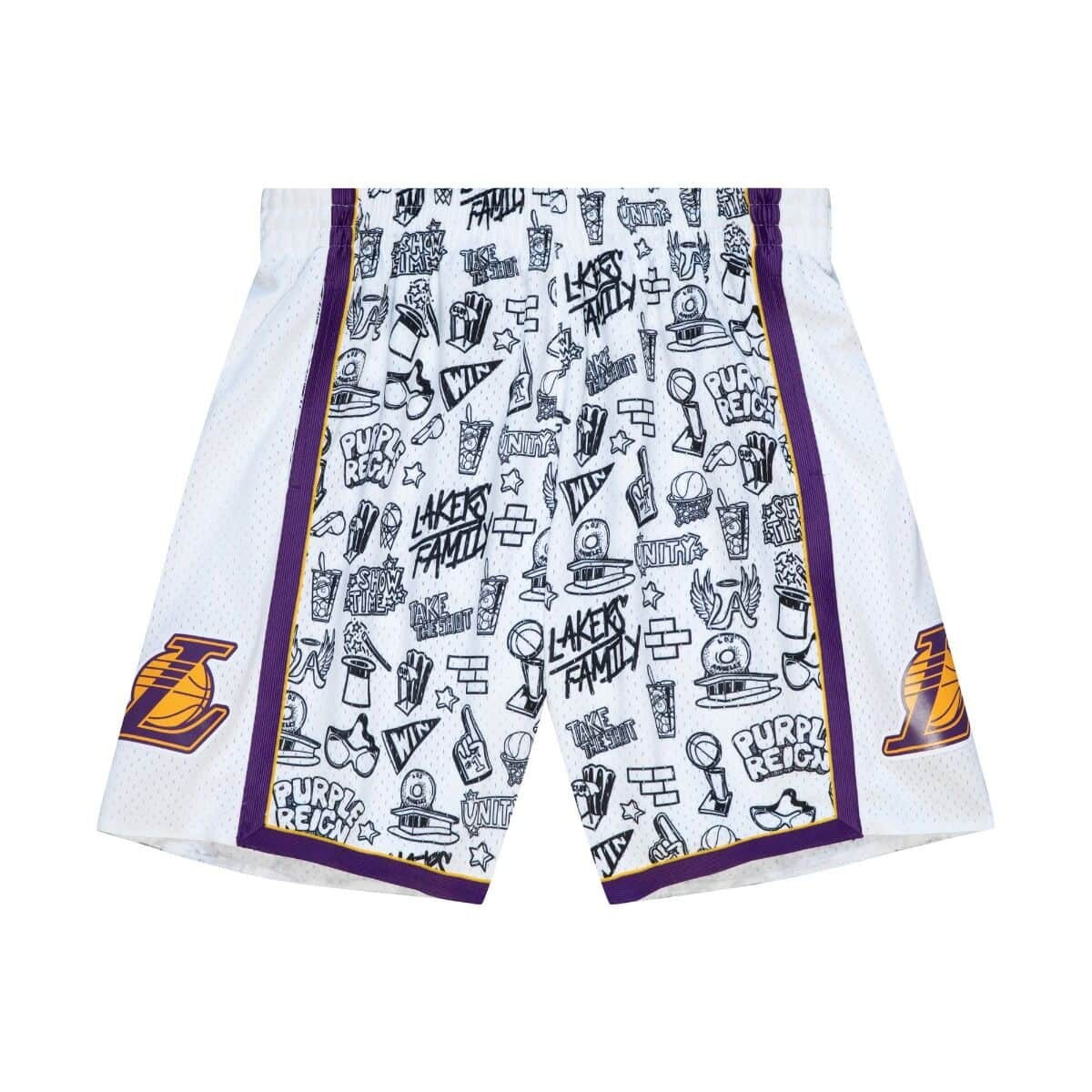 Basketbalové šortky Mitchell & Ness NBA Doodle Swingman Shorts LOS ANGELES LAKERS čierno/biele