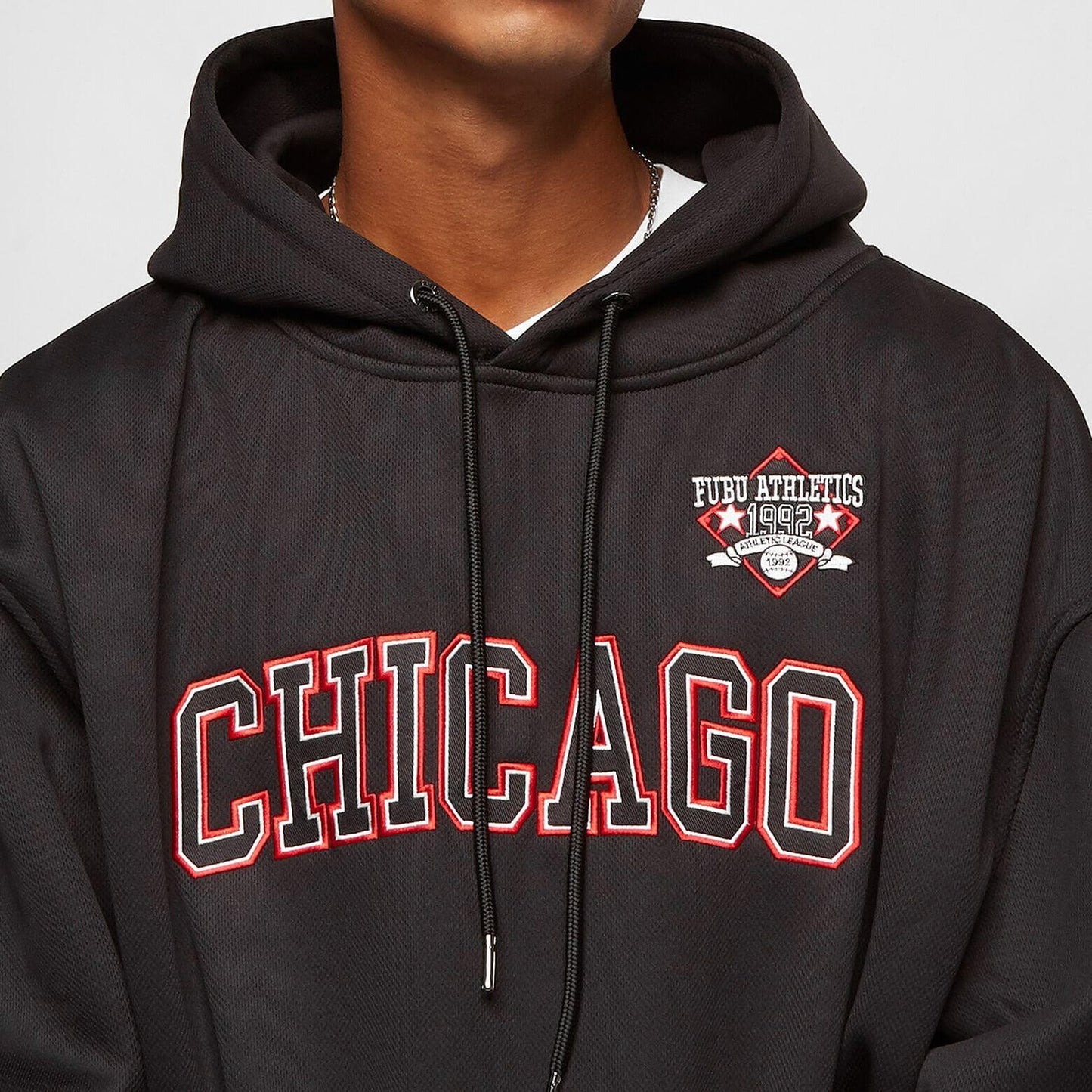 FUBU Athletics Chicago Mesh Hoodie black/red/white