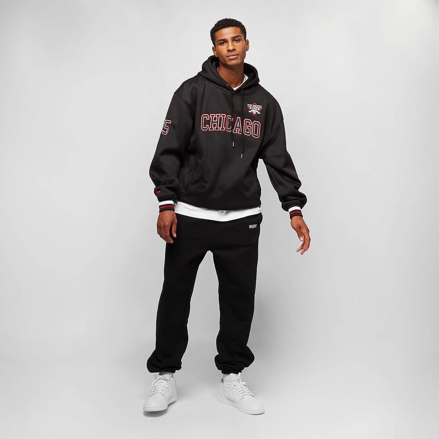 FUBU Athletics Chicago Mesh Hoodie black/red/white