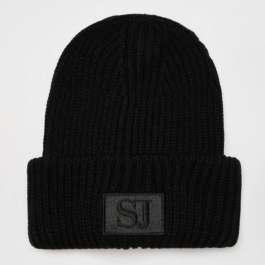 Sean John Monogram Patch Knit Beanie black