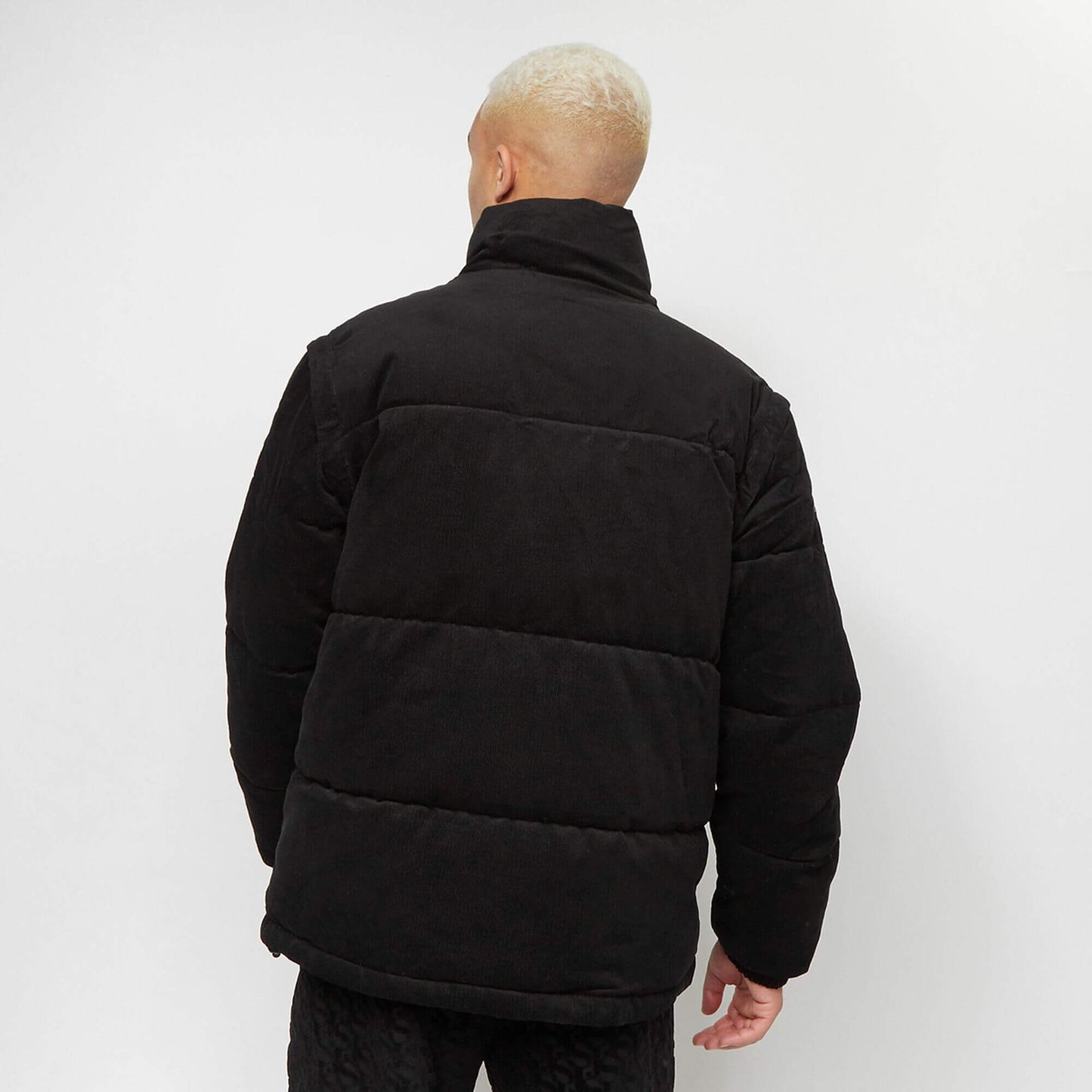 Sean John Script Logo Corduroy Adaptable Pufferjacket black