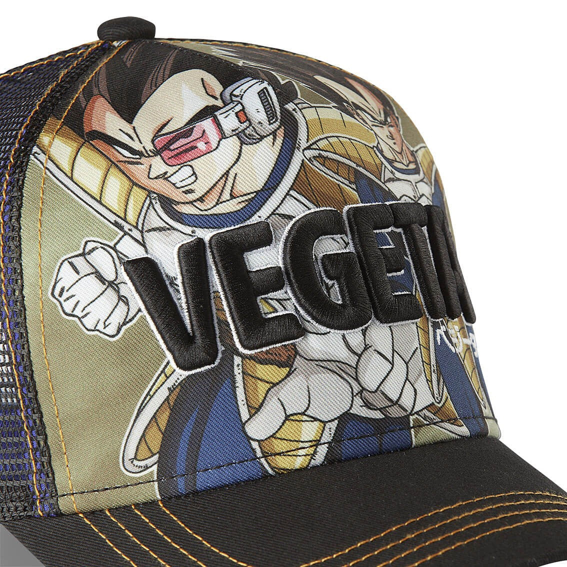 Capslab Dragon Ball Z 4 Vegeta Black Trucker Cap Black