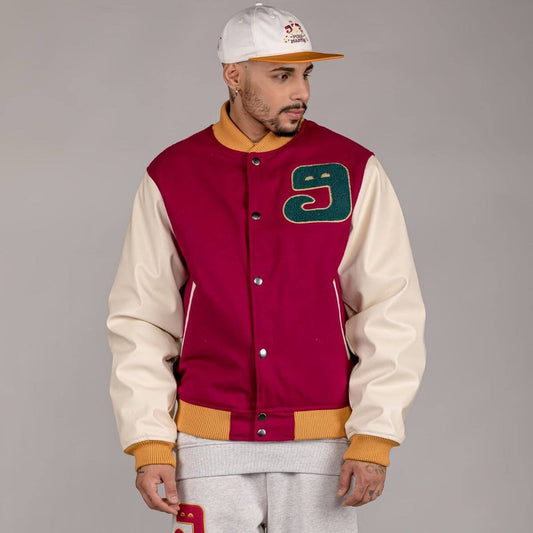 Grimey Wear Lust Mantra Wool Baseball Jacket Wine