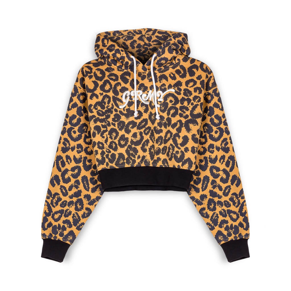 Grimey Wear Westbound Girl Crop Hoodie Leopard