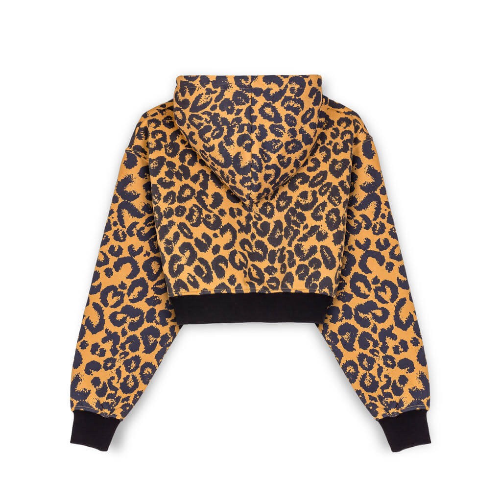 Grimey Wear Westbound Girl Crop Hoodie Leopard