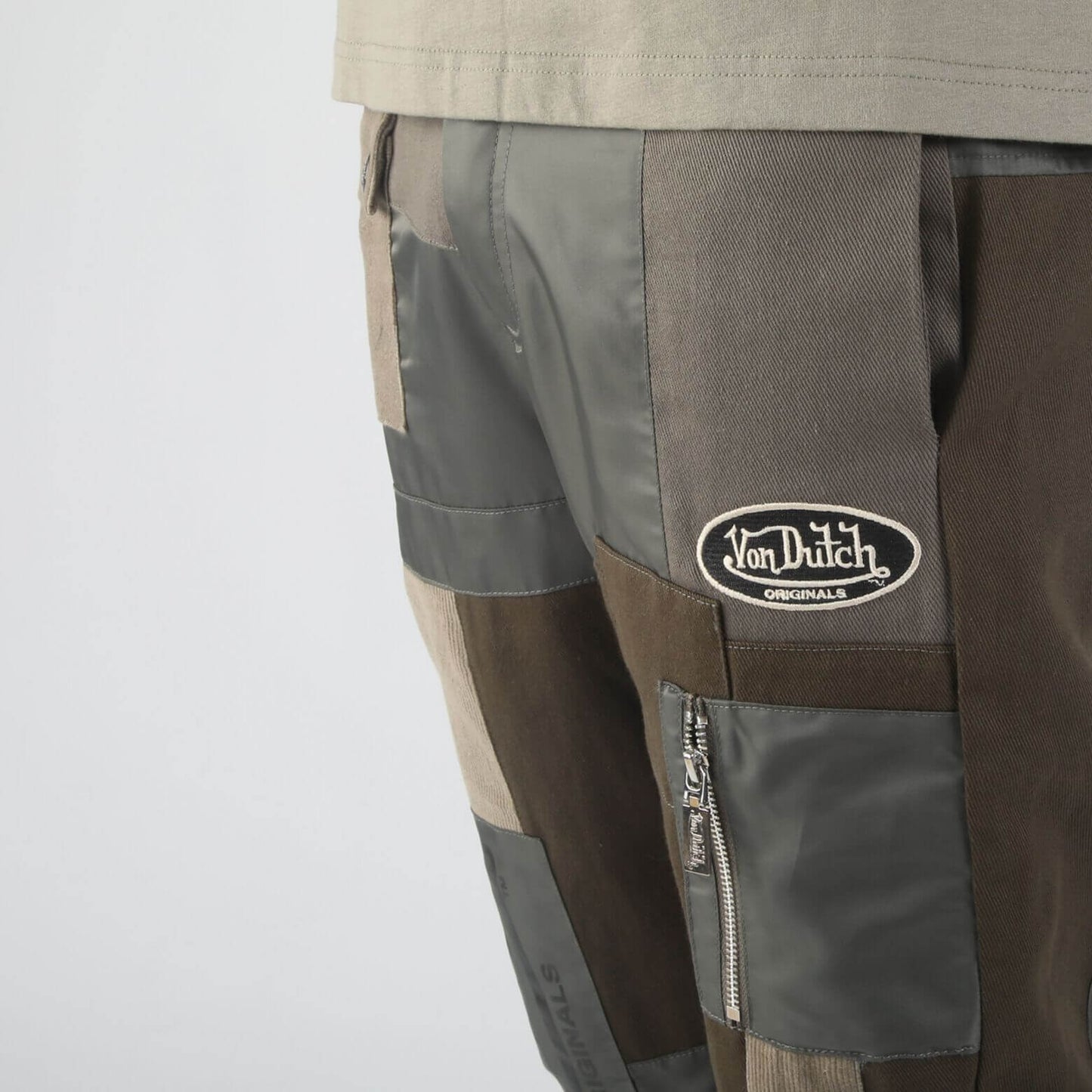 Nohavice Von Dutch Originals Patchwork Pant Ruben Khaki