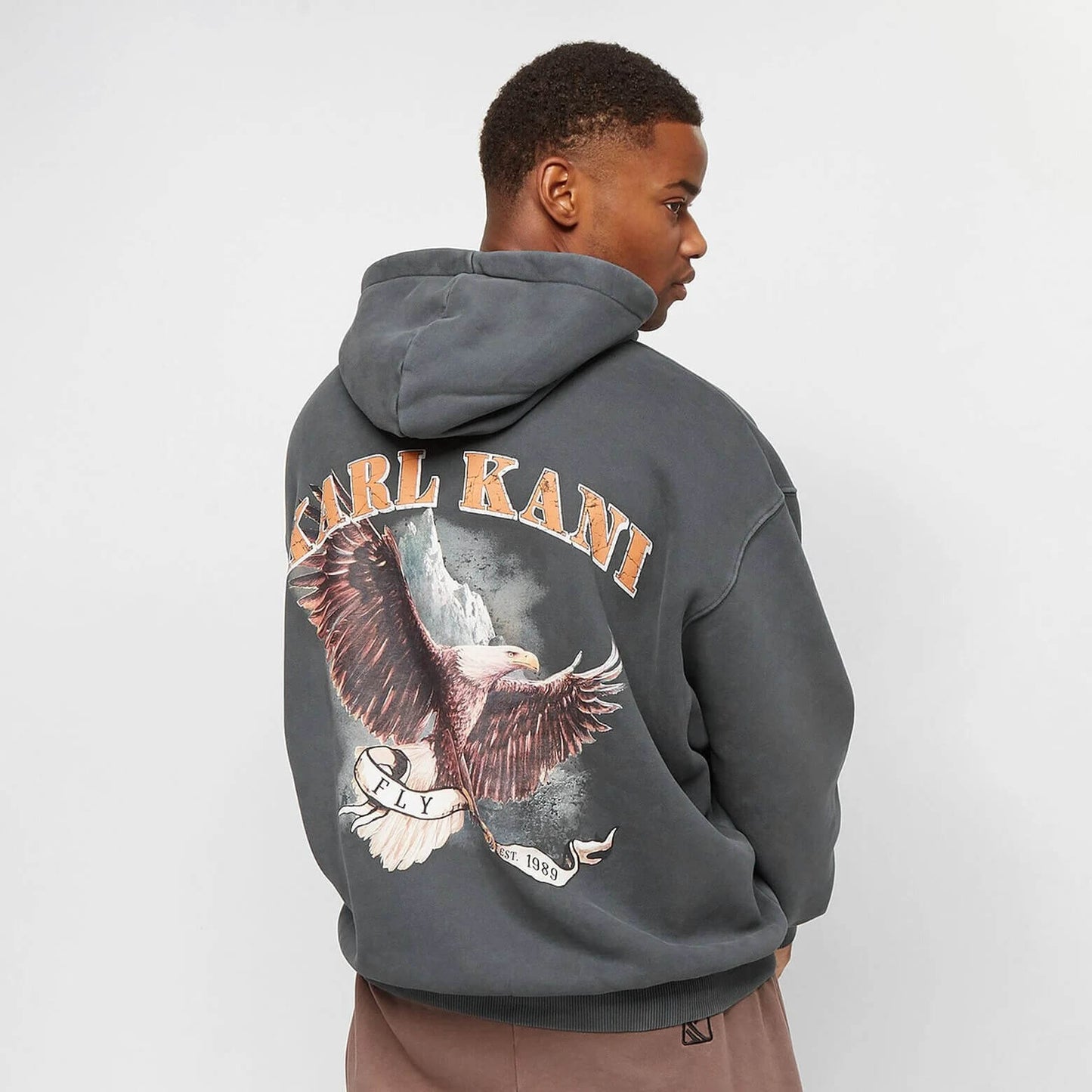 Karl Kani KK Small Signature OS Washed Heavy Sweat Eagle Hoodie black