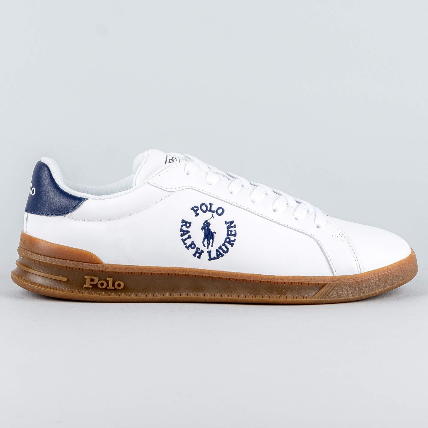 Polo Ralph Lauren HRT CRT CL-Sneakers-High Top Lace Leather White/Newport Navy