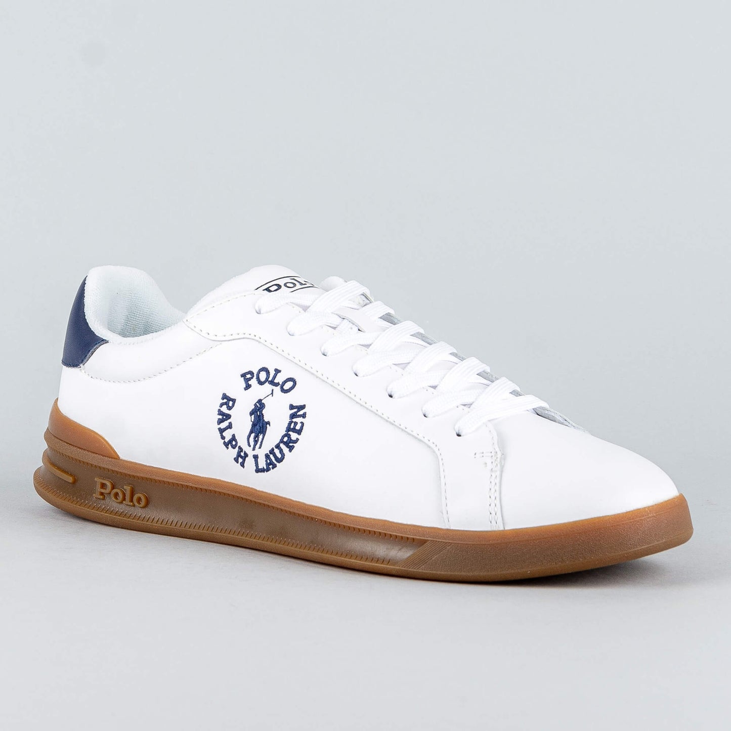 Polo Ralph Lauren HRT CRT CL-Sneakers-High Top Lace Leather White/Newport Navy