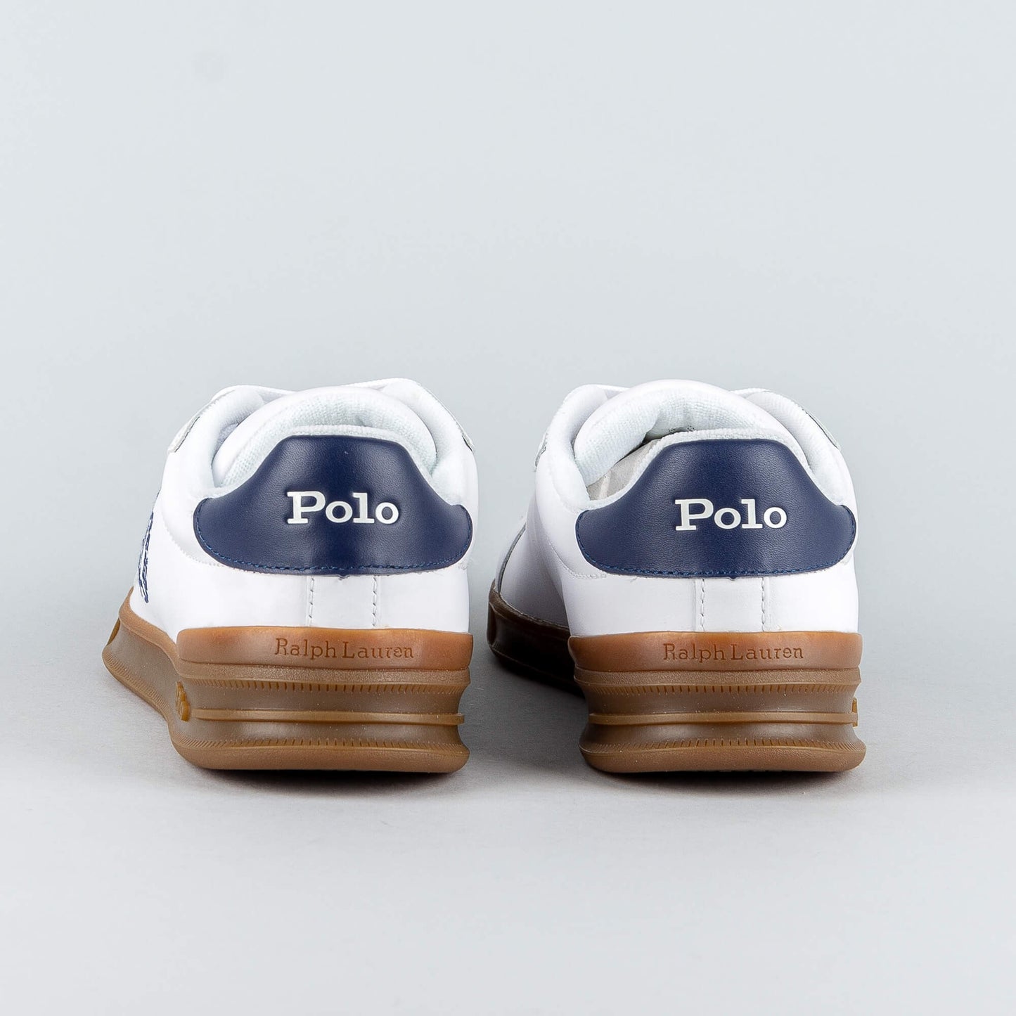 Polo Ralph Lauren HRT CRT CL-Sneakers-High Top Lace Leather White/Newport Navy