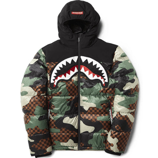 Sprayground Down Jacket Check Camo