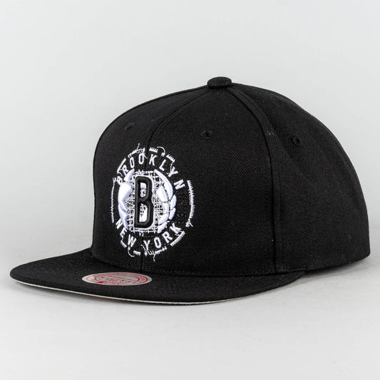 Mitchell & Ness EMBROIDERY GLITCH SNAPBACK BROOKLYN NETS Black