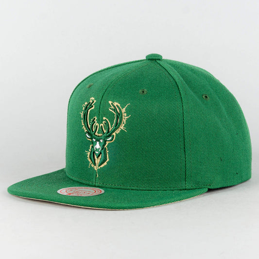 Mitchell & Ness EMBROIDERY GLITCH SNAPBACK MILWAUKEE BUCKS Green