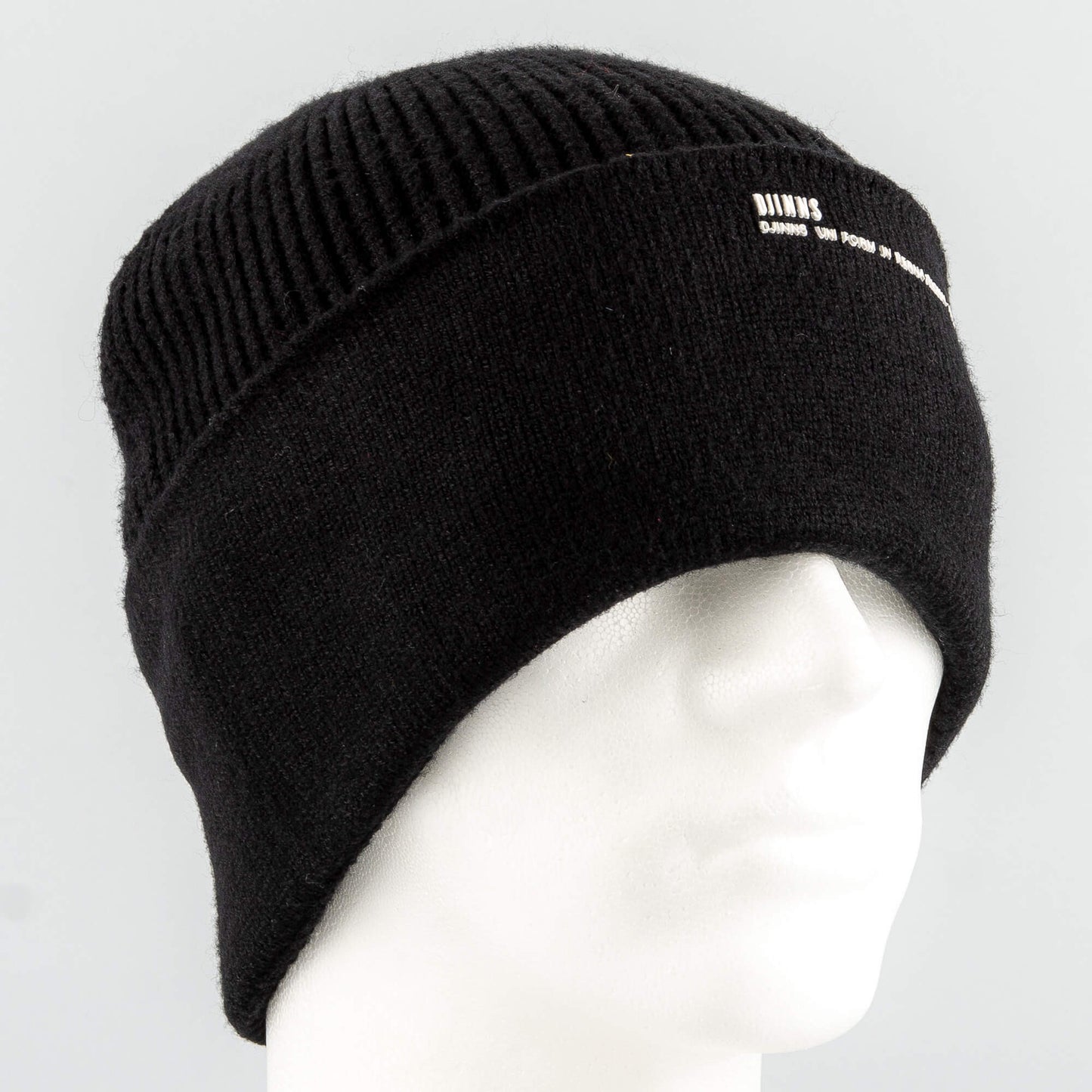 Djinn's High Collar Beanie Rubber Rib - black