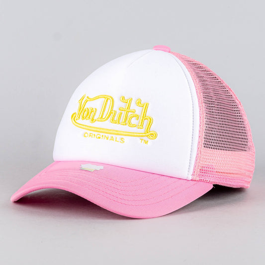 Von Dutch Originals Trucker Atlanta Heritage Logo White/Pink