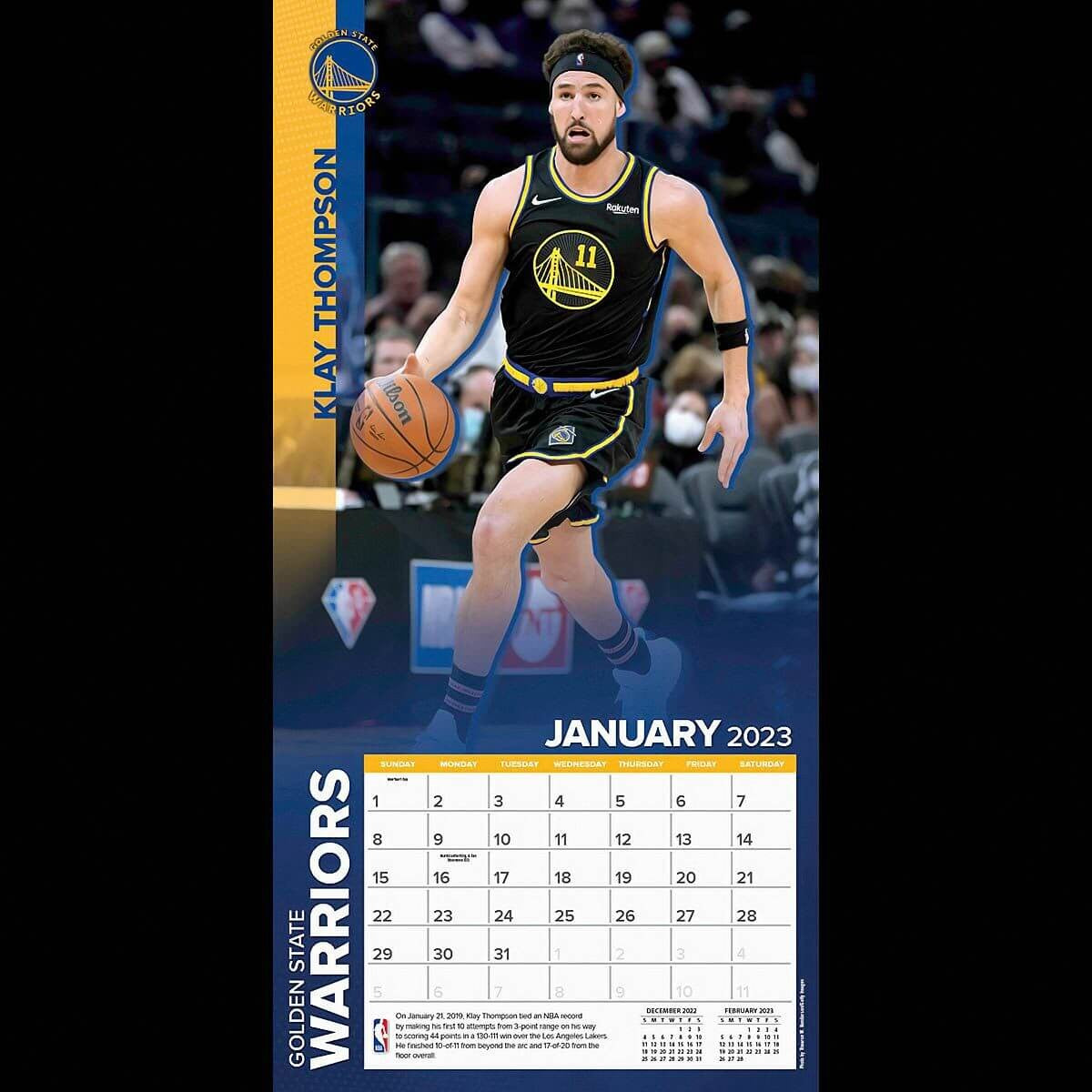 Golden State Warriors - NBA - 2023 (30x60 cm) Team Wall Calendar