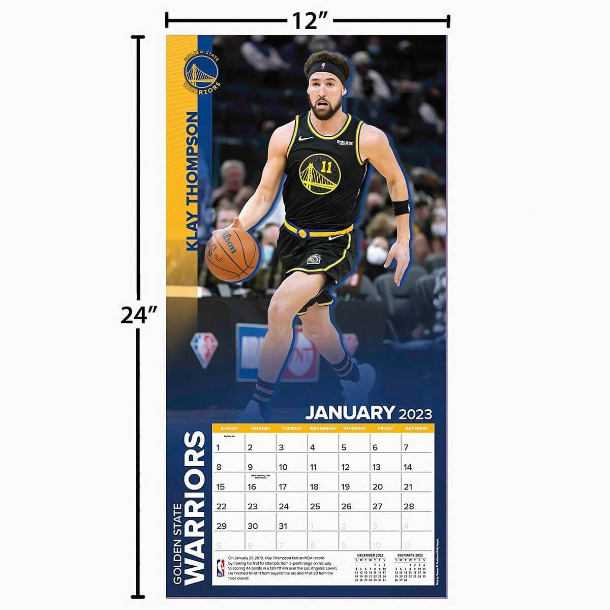 Golden State Warriors - NBA - 2023 (30x60 cm) Team Wall Calendar