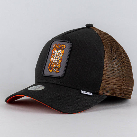 Djinn's Trucker Cap HFT Lazy Tiger Patch Black