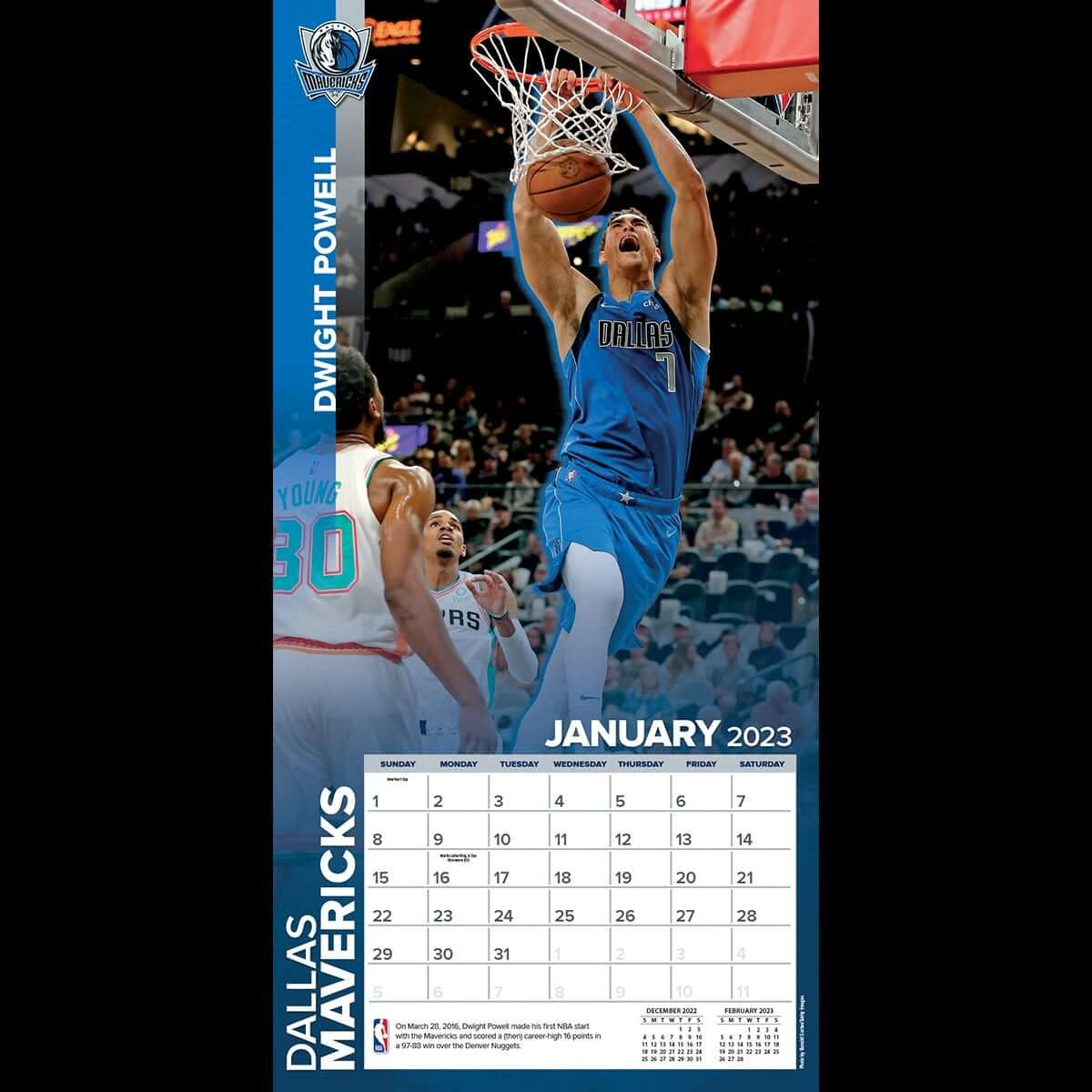 Dallas Mavericks - NBA - 2023 (30x60 cm) Team Wall Calendar