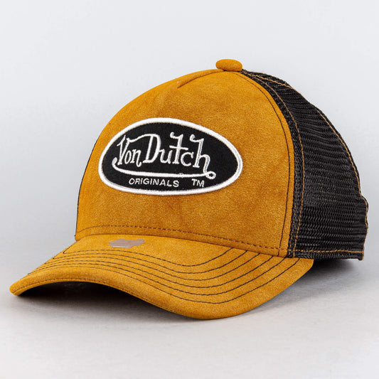 Von Dutch Originals Trucker Boston Oval Patch Fake Suede Brown/Black