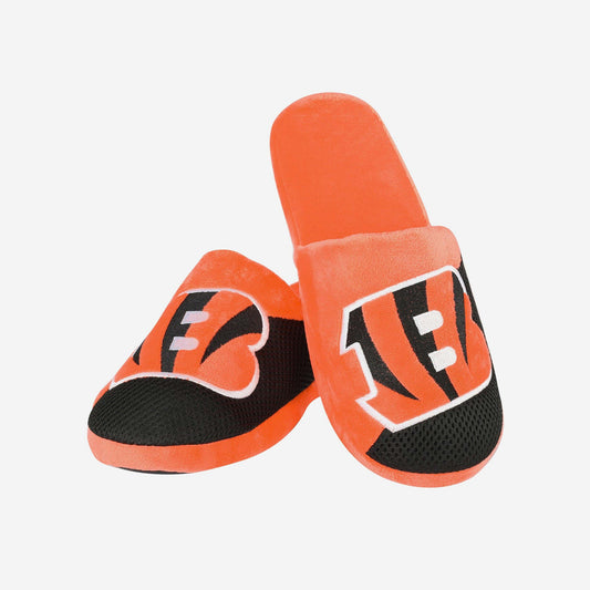 FOCO Cincinnati Bengals - NFL - Mens Team Stripe Slipper - Orange/Black