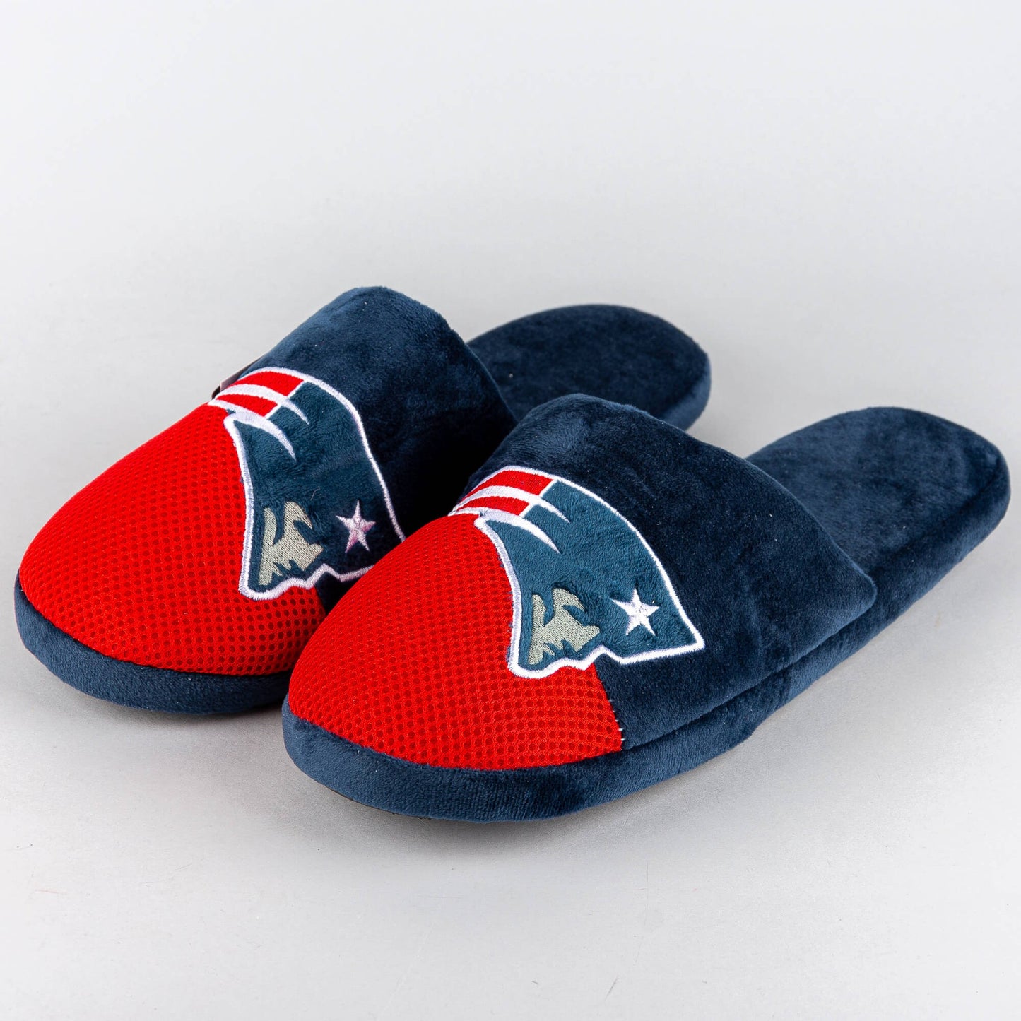 FOCO New England Patriots - NFL - Mens Team Stripe Slipper - Navy/Red