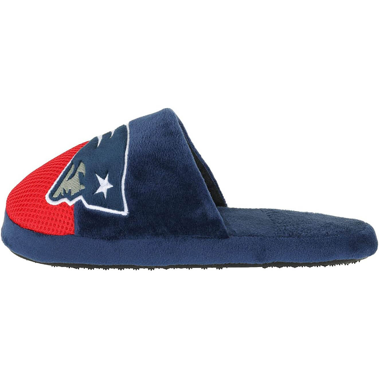 FOCO New England Patriots - NFL - Mens Team Stripe Slipper - Navy/Red