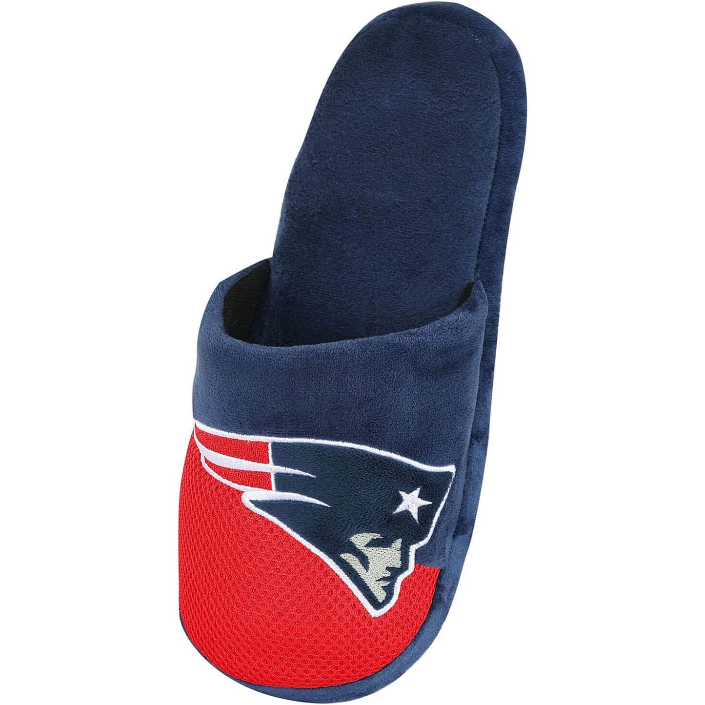 FOCO New England Patriots - NFL - Mens Team Stripe Slipper - Navy/Red