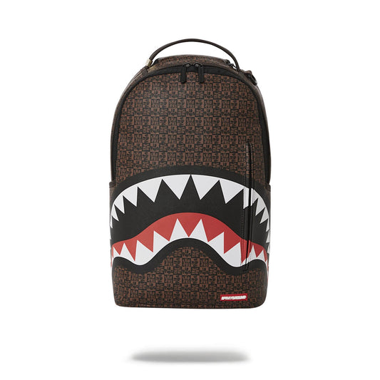 Sprayground Sharks In Paris Check Backpack - Brown