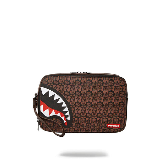 Sprayground Sharks In Paris Check Toiletry Bag - Brown