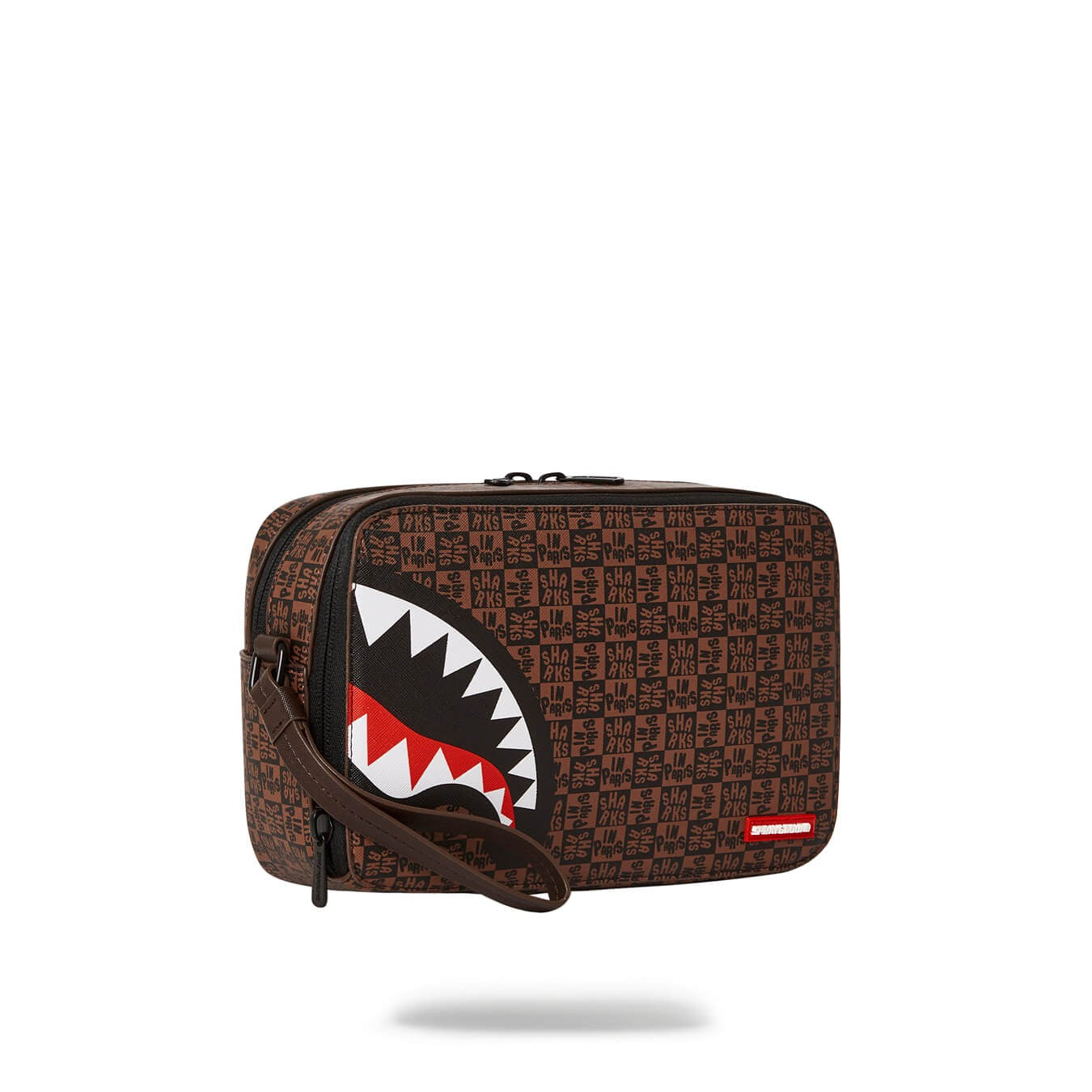 Sprayground Sharks In Paris Check Toiletry Bag - Brown