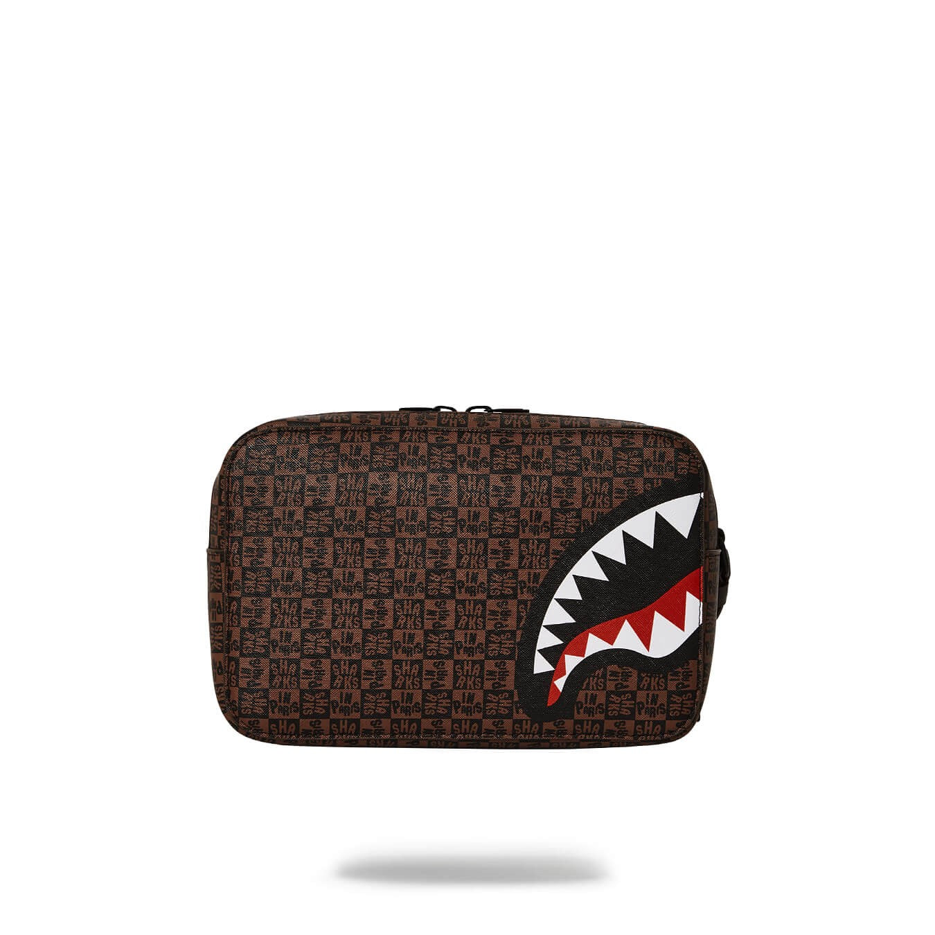 Sprayground Sharks In Paris Check Toiletry Bag - Brown