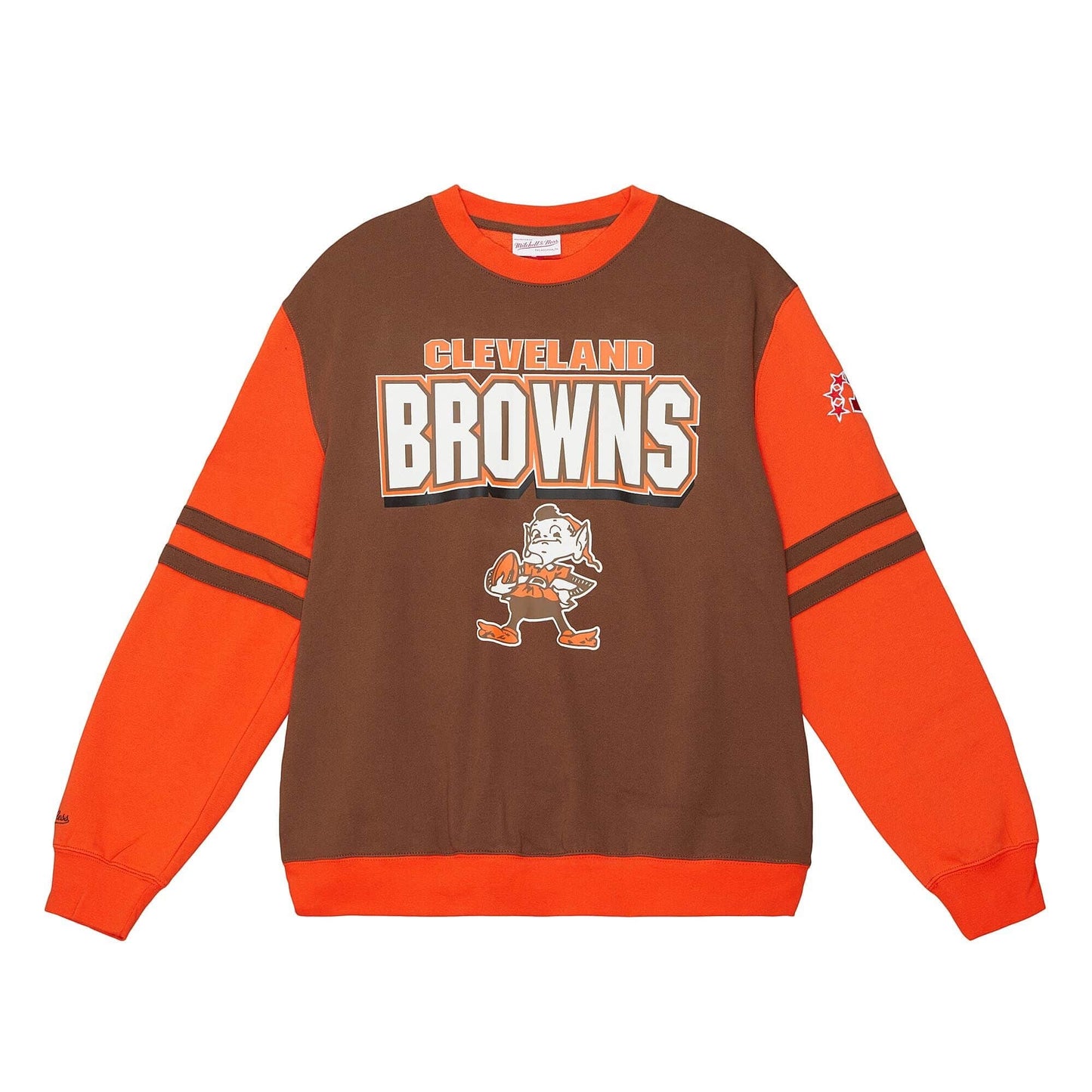 Mikina Mitchell & Ness NFL All Over Crew 2.0 CLEVELAND BROWNS hnedá