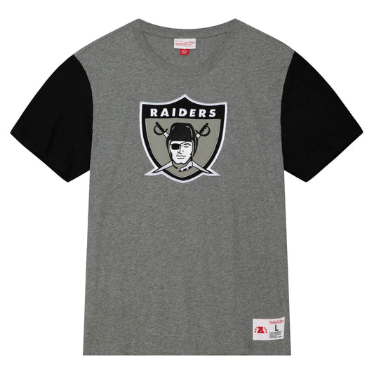 Mitchell & Ness NFL Color blocked S/S Tee OAKLAND RAIDERS Grey Heather