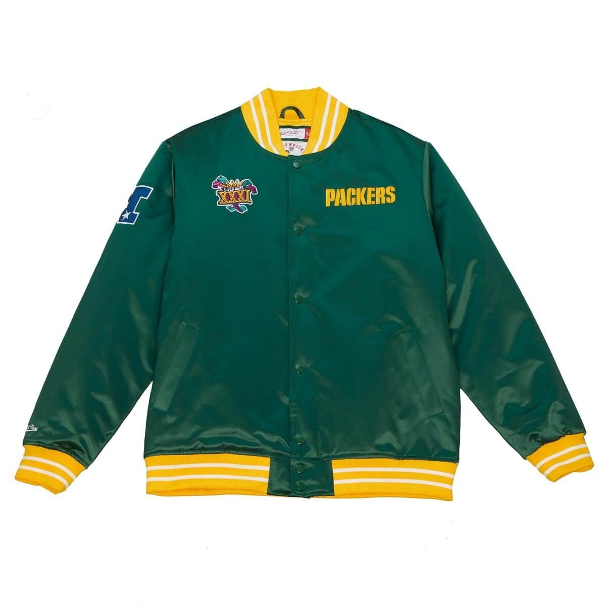 Saténová bunda Mitchell & Ness NFL Heavyweight Satin Jacket Green Bay Packers zelená