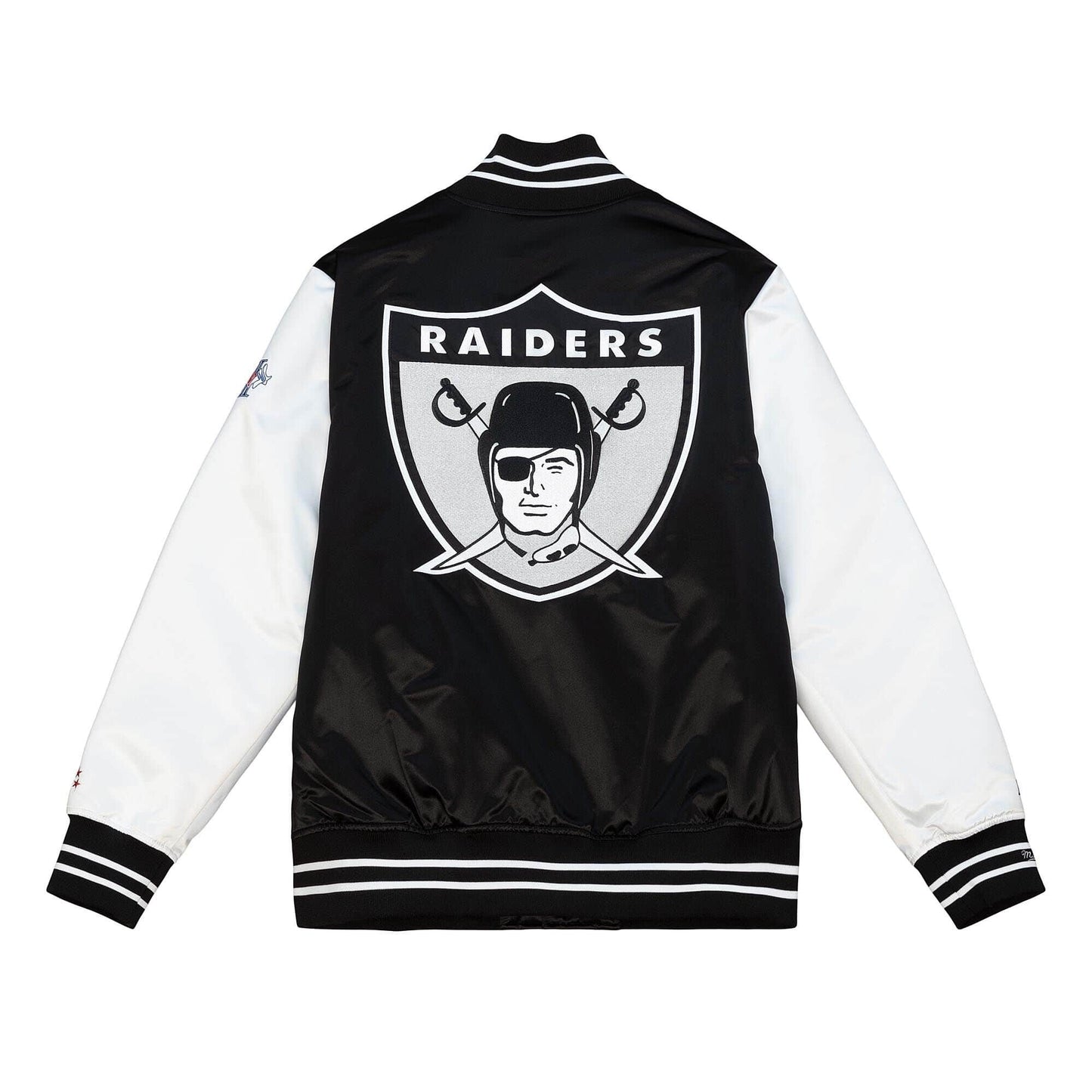 Mitchell & Ness Team Origins Varsity Satin Jacket Oakland Raiders Black / White